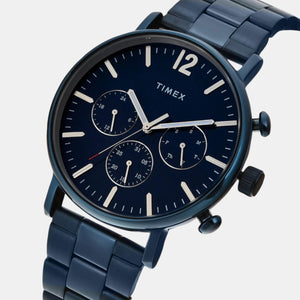 Fashion Men Quartz Blue Dial Multi-Function Stainless Steel Watch TWEG20028