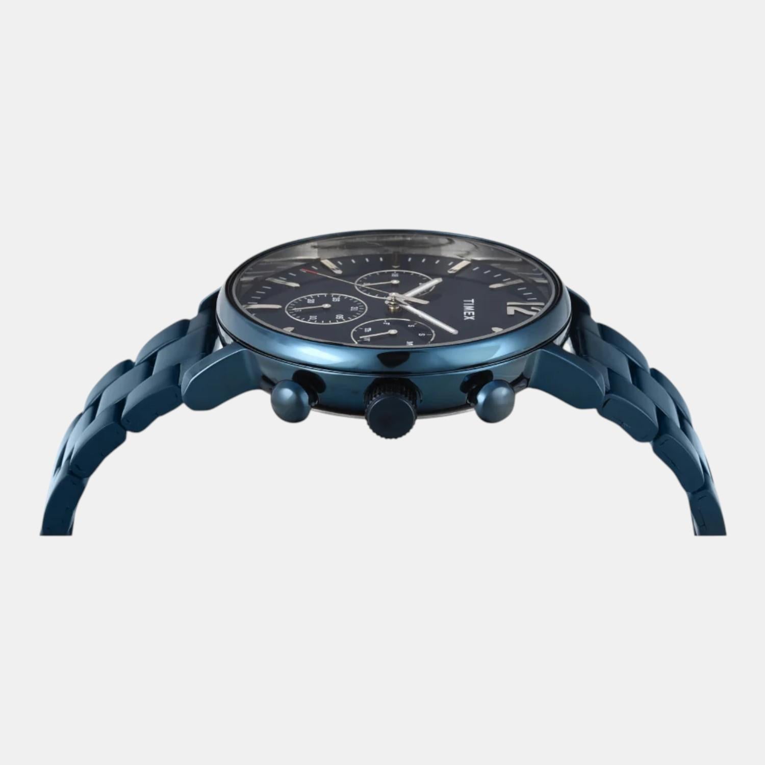Fashion Men Quartz Blue Dial Multi-Function Stainless Steel Watch TWEG20028