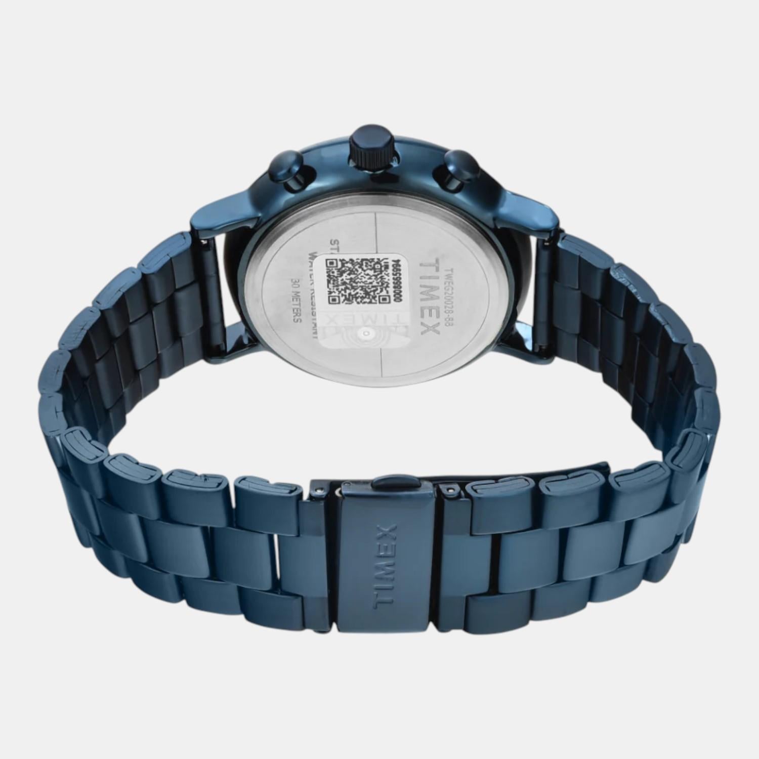 Fashion Men Quartz Blue Dial Multi-Function Stainless Steel Watch TWEG20028