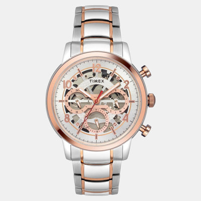 E Class Men Quartz Silver Dial Multi-Function Stainless Steel Watch TWEG20205