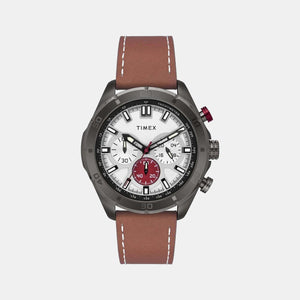 E Class Men Quartz Silver Dial Chronograph Leather Watch TWEG20303