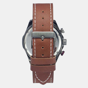 E Class Men Quartz Silver Dial Chronograph Leather Watch TWEG20303