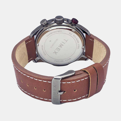 E Class Men Quartz Silver Dial Chronograph Leather Watch TWEG20303