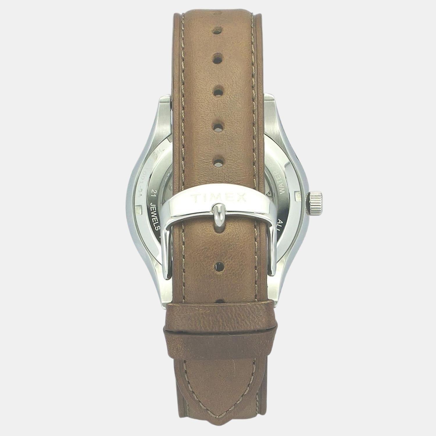 E Class Men Quartz Silver Dial Analog Leather Watch TWEG21001