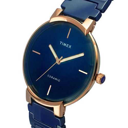 Timex Fashion Men's Blue Dial Round Case 3 Hands Function Watch 40mm TWEG21201