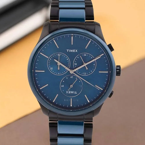 Timex Men Blue Round Dial Analog Watch 43mm TWEG21703