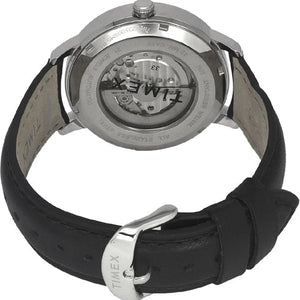 Timex Men Automatic Silver Round Stainless Steel Dial Watch 42mm TWEG23500