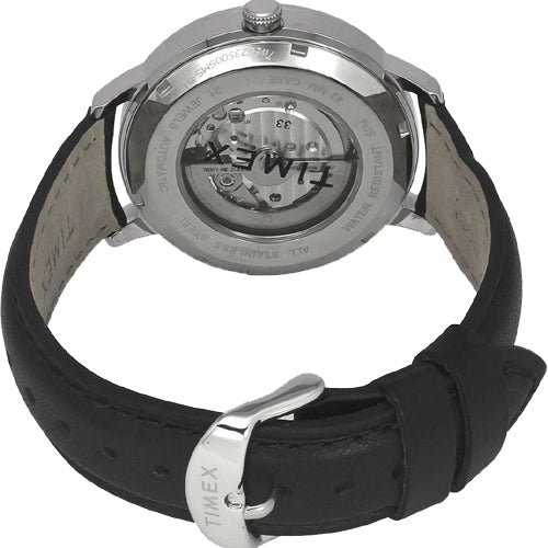 Timex Men Automatic Silver Round Stainless Steel Dial Watch 42mm TWEG23500
