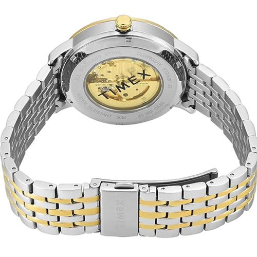Timex E Class Trend Men Automatic Blue Round Stainless Steel Dial Watch 42mm TWEG23505
