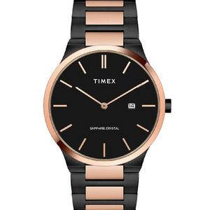 Timex E Class Men Analog Black Round Stainless Steel Dial Watch 41mm TWEG23601