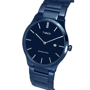 Timex E Class Men Analog Blue Round Stainless Steel Dial Watch 41mm TWEG23602