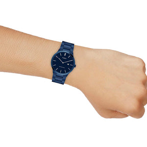 Timex E Class Men Analog Blue Round Stainless Steel Dial Watch 41mm TWEG23602