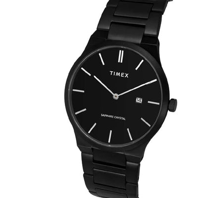 Timex E Class Men Analog Black Round Stainless Steel Dial Watch 41mm TWEG23603