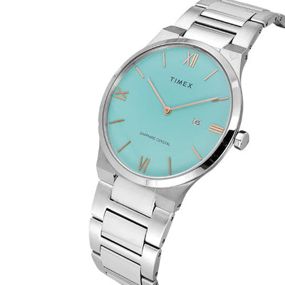 Timex E Class Men Blue Round Dial Analog Watch 41mm TWEG23604
