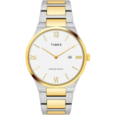Timex E Class Men White Round Dial Analog Watch 41mm TWEG23606