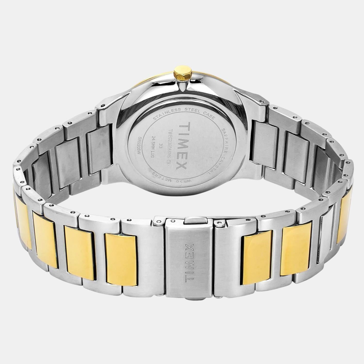 Fashion Men Quartz White Dial Analog Stainless Steel Watch TWEG23606