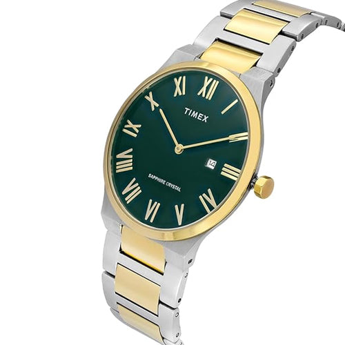 Timex E Class Men Green Round Dial Analog Watch 41mm TWEG23609