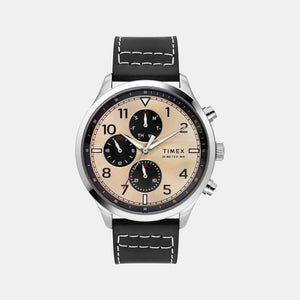 Fashion Men Quartz Copper Dial Multi-Function Leather Watch TWEG23900
