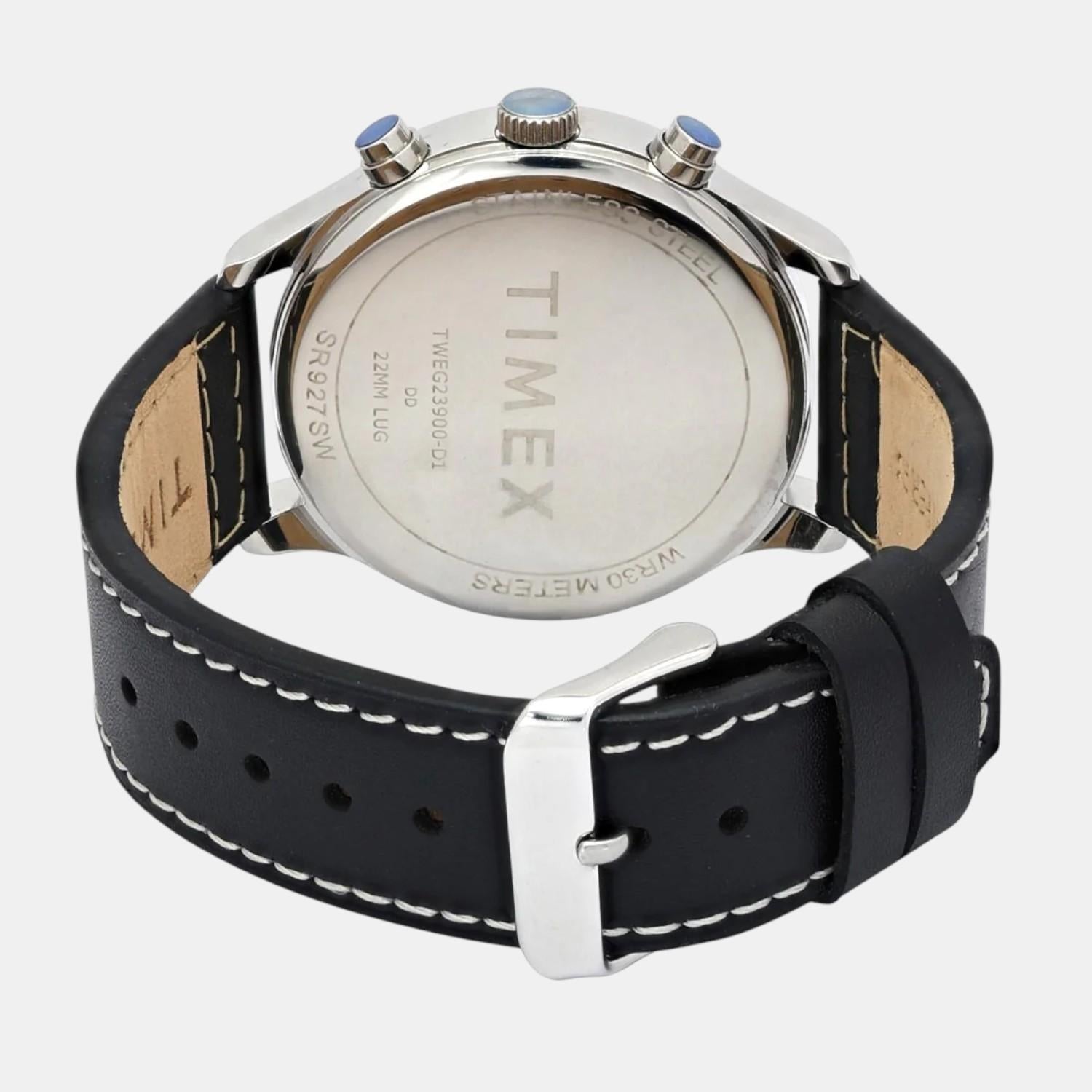 Fashion Men Quartz Copper Dial Multi-Function Leather Watch TWEG23900