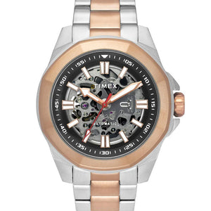 Timex Men Black Round Dial Analog Automatic Watch - TWEG24102 48mm TWEG24102