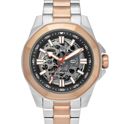 Timex Men Black Round Dial Analog Automatic Watch - TWEG24102 48mm TWEG24102