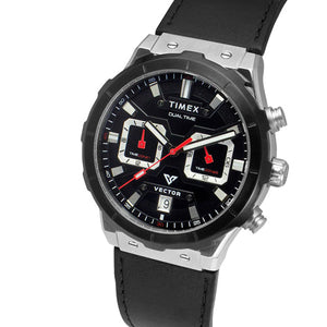Timex E Class Men Black Round Dial Analog Chronograph Watch 40.5mm TWEG24800