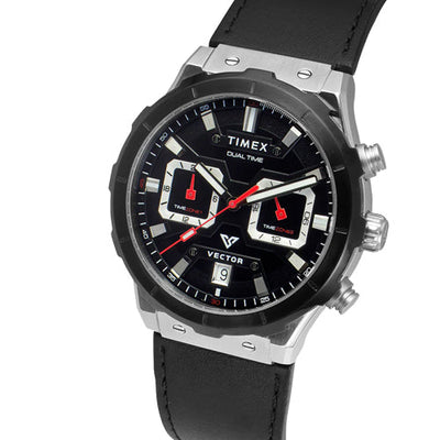 Timex E Class Men Black Round Dial Analog Chronograph Watch 40.5mm TWEG24800