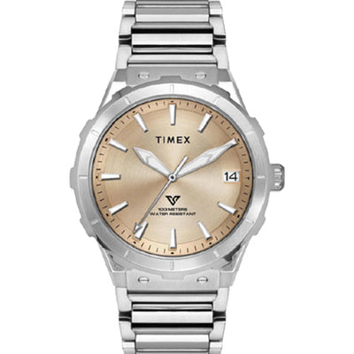 Timex E Class Men Champagne Round Dial Analog Watch  40.5mm TWEG24803