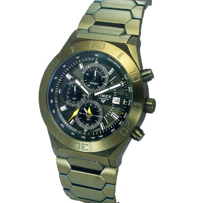 Timex E Class Men Green Round Dial Analog Chronograph Watch 44mm TWEG24903