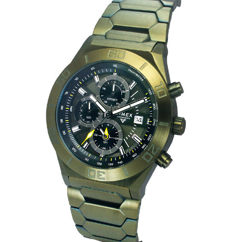 Timex E Class Men Green Round Dial Analog Chronograph Watch 44mm TWEG24903