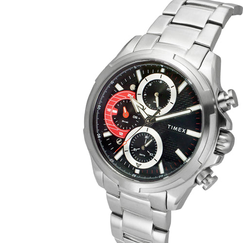 Timex E Class Men Black Round Dial Analog Watch 44mm TWEG25000