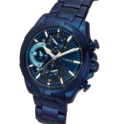 Timex E Class Men Blue Round Dial Analog Watch  44mm TWEG25003