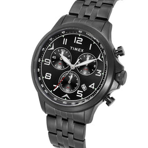 Timex E Class Men Black Round Dial Analog Chronograph Watch 47.7mm TWEG25103