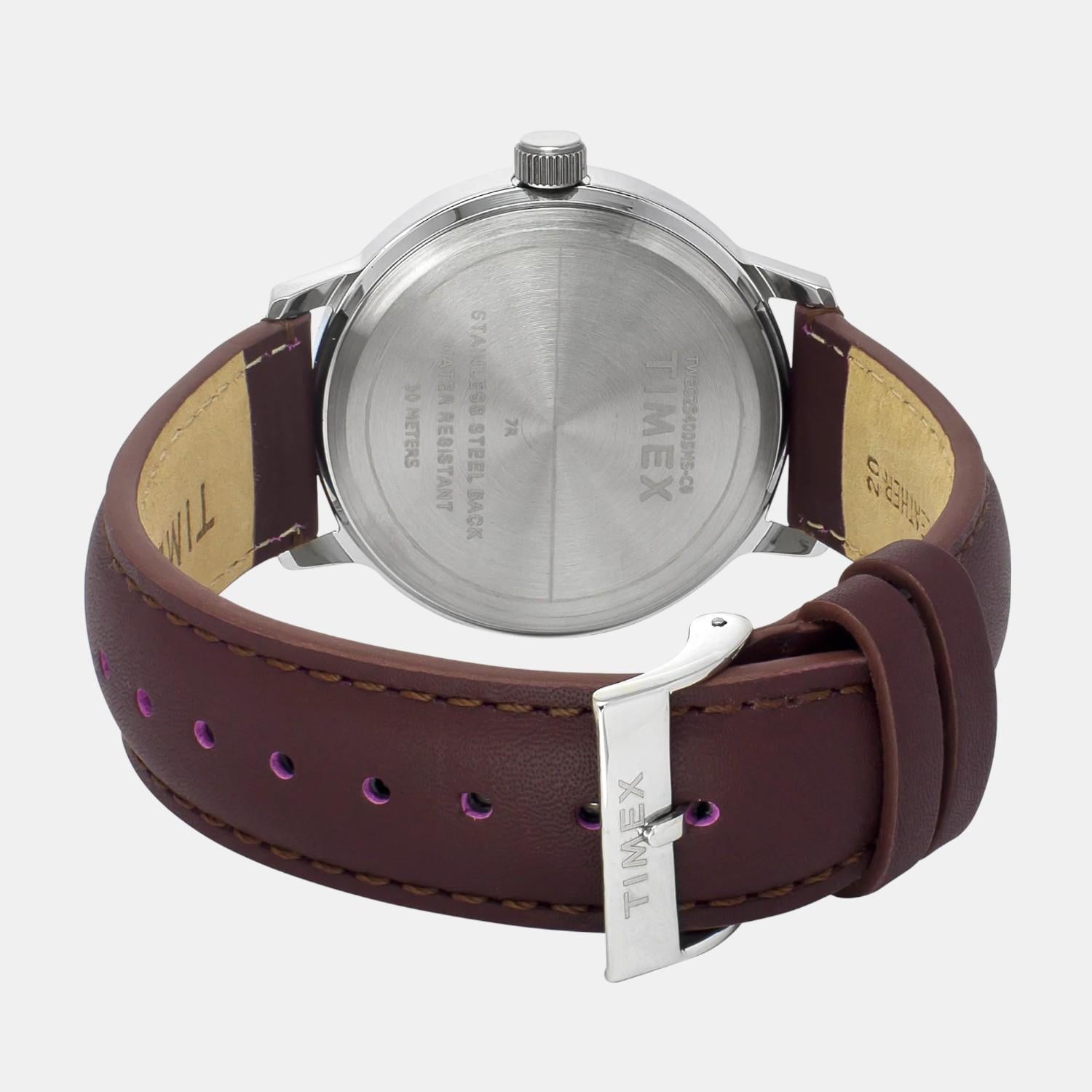 Fashion Men Quartz Blue Dial Analog Leather Watch TWEG25400