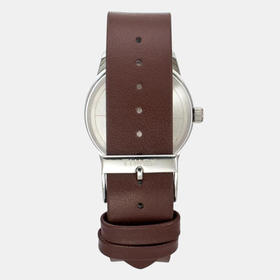 Fashion Men Quartz Blue Dial Analog Leather Watch TWEG25500