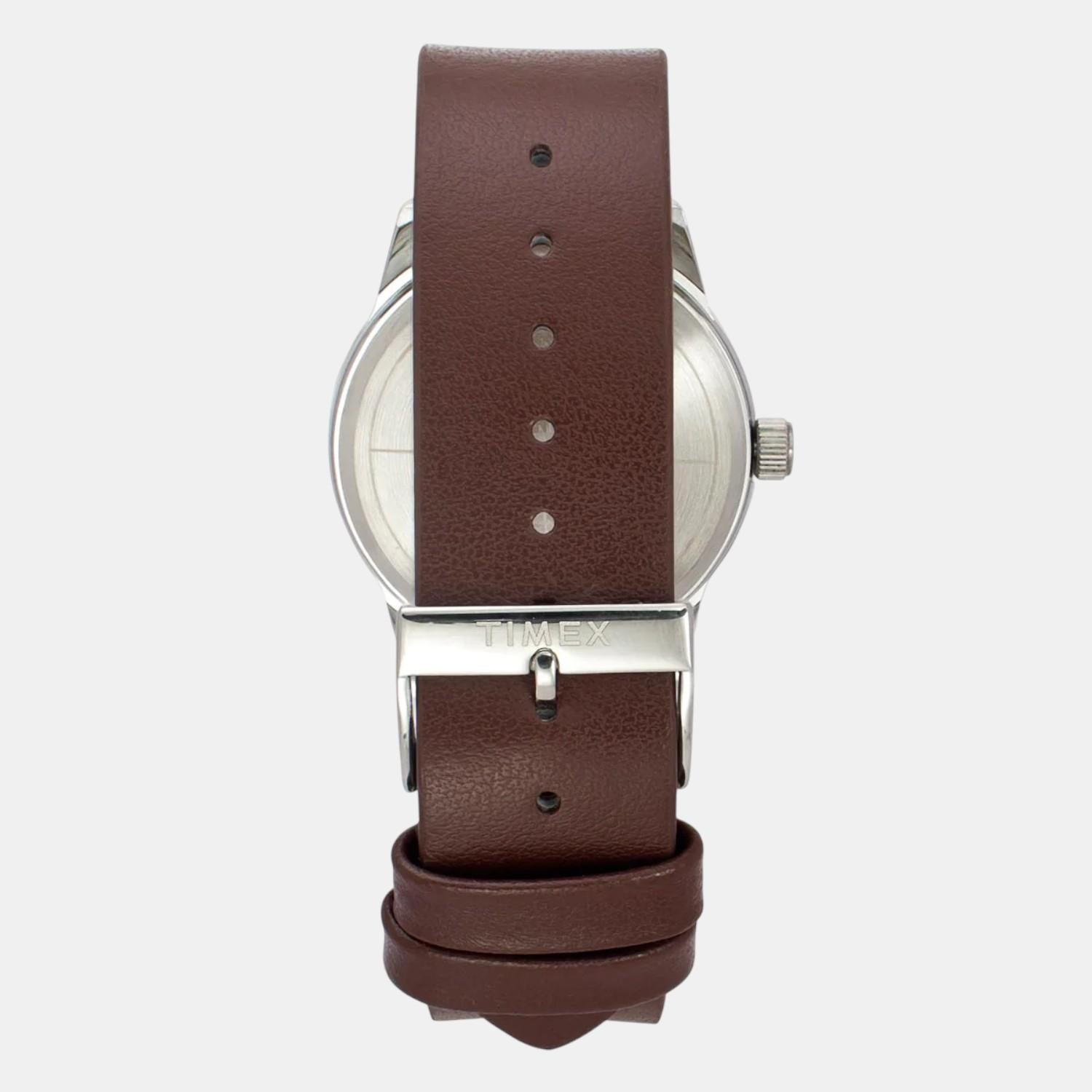 Fashion Men Quartz Blue Dial Analog Leather Watch TWEG25500