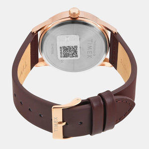 Fashion Men Quartz Silver Dial Analog Leather Watch TWEG25505