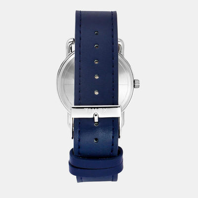 Fashion Men Quartz Champagne Dial Analog Leather Watch TWEG25601