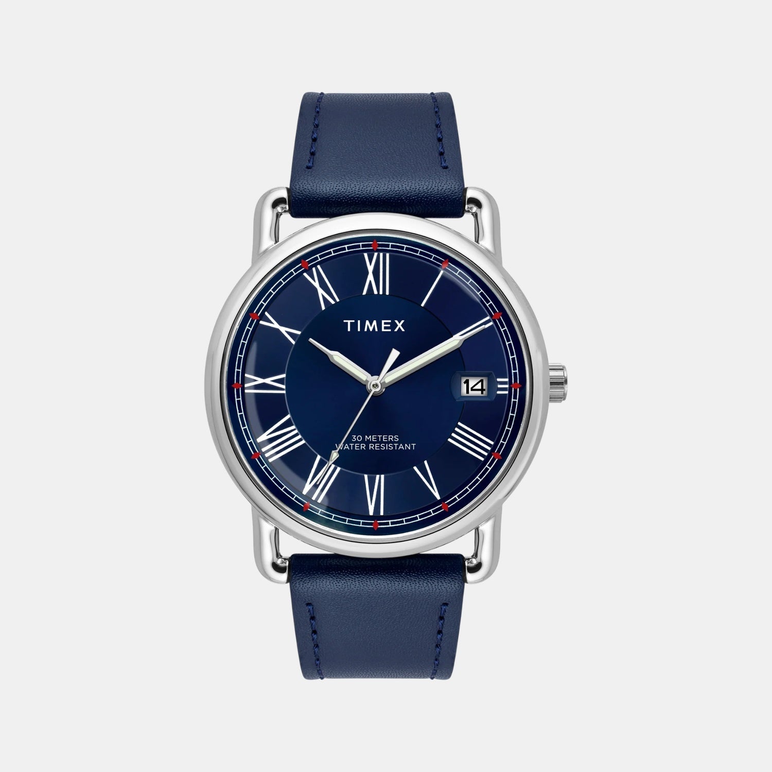 Fashion Men Quartz Champagne Dial Analog Leather Watch TWEG25601
