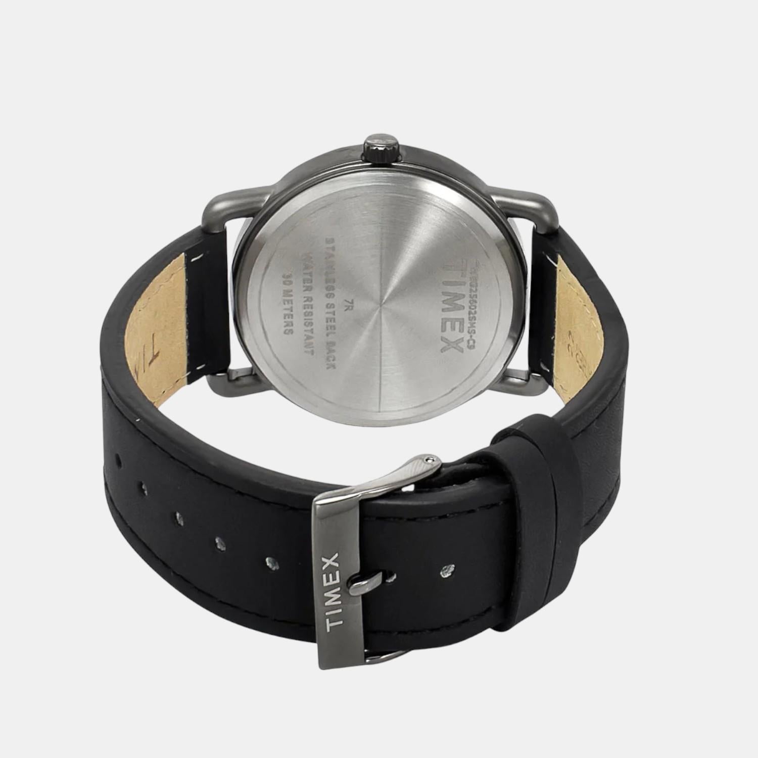 Fashion Men Quartz Green Dial Analog Leather Watch TWEG25602