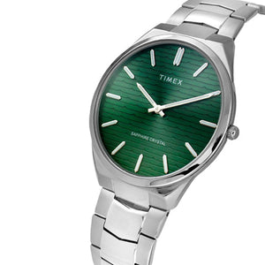 Timex E Class Men Green Round Dial Analog Watch 41mm TWEG25800