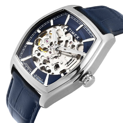 Timex Men Blue Rectangle Dial Analog Automatic Watch 38.4mm TWEG25900