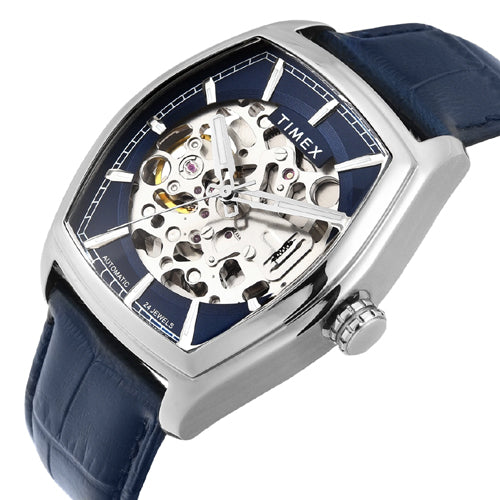 Timex Men Blue Rectangle Dial Analog Automatic Watch 38.4mm TWEG25900