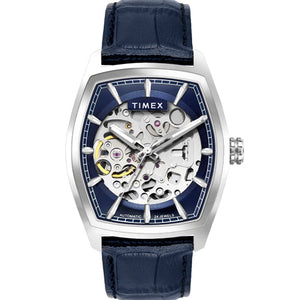 Timex Men Blue Rectangle Dial Analog Automatic Watch 38.4mm TWEG25900