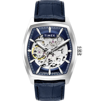 Timex Men Blue Rectangle Dial Analog Automatic Watch 38.4mm TWEG25900