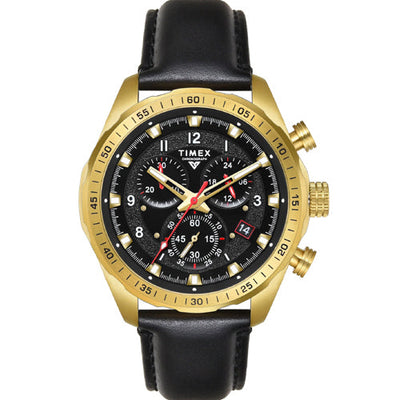 Timex Vector Men Black Round Chronograph Dial Analog Watch 45mm TWEG26001
