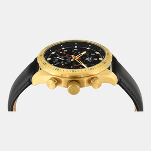 Fashion Men Quartz Black Dial Chronograph Leather Watch TWEG26001