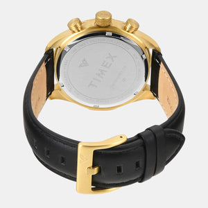 Fashion Men Quartz Black Dial Chronograph Leather Watch TWEG26001