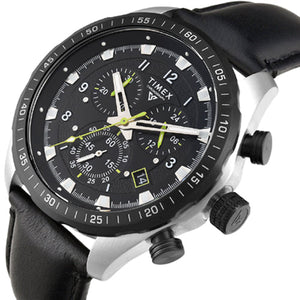 Timex Vector Men Black Round Chronograph Dial Analog Watch 45mm TWEG26003