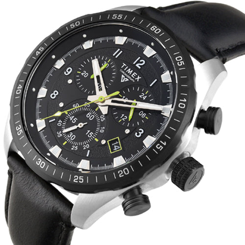 Timex Vector Men Black Round Chronograph Dial Analog Watch 45mm TWEG26003